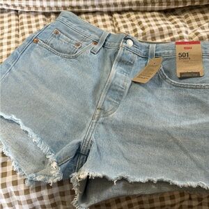 Levi's Light Blue 501 Cutoff Jean Shorts